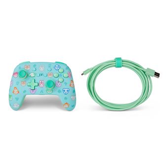 Manette filaire Power A Animal Crossing New Horizons Vert et Bleu