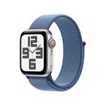 Apple Watch SE GPS + Cellular, boîtier en Aluminium Argent de 40 mm avec boucle sport Bleu Hiver