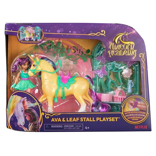 Playset Mini Poupée Ava Et Leaf Unicorne Academy Spinmaster La Boite