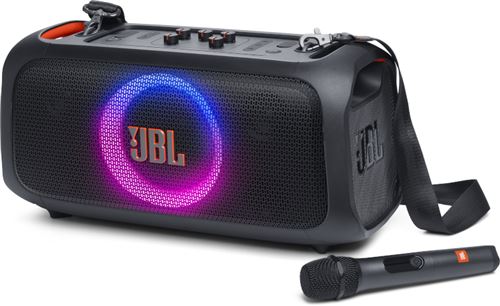 Enceinte Portable Jbl Partybox On-The-Go Essential, Avec Effets Lumineux Et Micro Sans Fil Inclus Noir