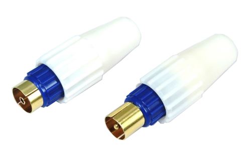 Kit Connecteur coaxial Temium plaqué or mâle / femelle