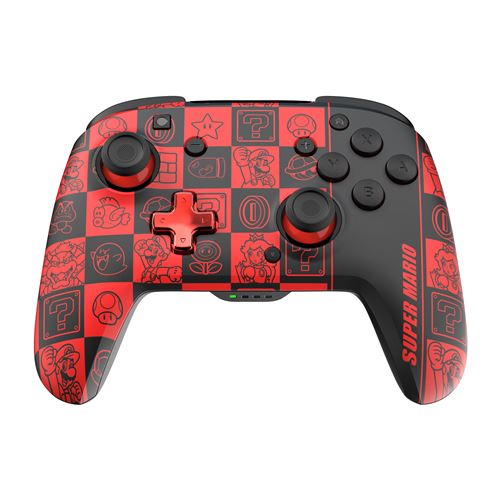 Manette sans fil Pdp NSW Rematch Glow pour Nintendo Switch et Nintendo Switch Modèle OLED Noir et Rouge