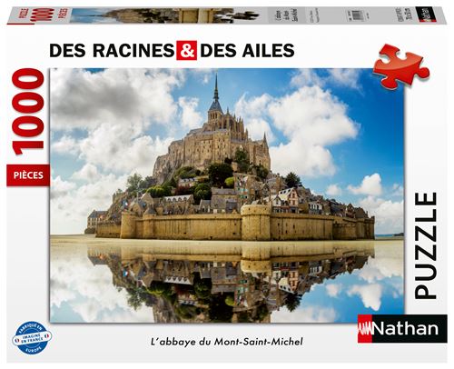 Puzzle 1000 pièces : abbaye du Mont Saint Michel Des racines et des ailes Ravensburger Nathan - vue 3