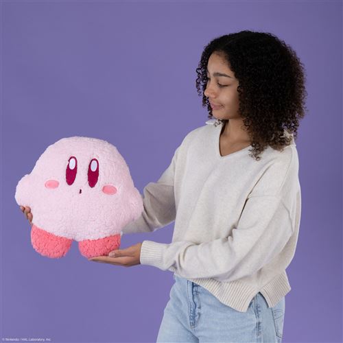 Tomy Kirby Mofulatto - Coussin Peluche Effet Bouloché - Personnage Nintendo - Doux Et Décoratif - Idéal Pour Fans Et Collectionneurs - Dès 6 Ans