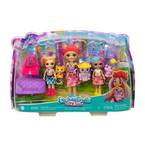 Poupées Enchantimals Famille Chat Et Accessoires