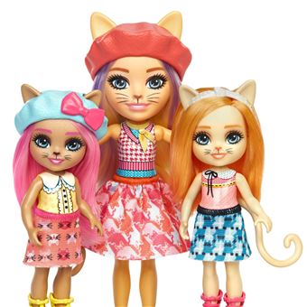 Poupées Enchantimals Famille Chat et accessoires