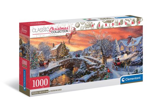 Puzzle 1000 pièces panoramique : Noël sur le pont Clementoni Puzzles - vue 2