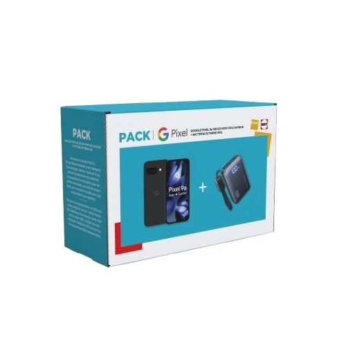 Pack Smartphone Google Pixel 9a 6,3 128 Go Noir Volcanique + Batterie externe Iniu