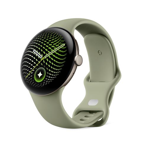 Pixel Watch 5 45 mm Bluetooth Doré avec bracelet sport caoutchouc - vue 2