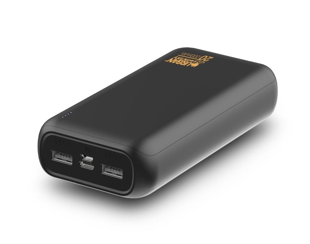 Batterie externe Urban Factory UPB20UF Juicee Max Powerbank 20000 mAh Noir Batterie externe