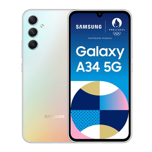 Smartphone Samsung Galaxy A34 6,6"" 5G Nano SIM 128 Go Gris État correct - Samsung reconditionné disponible sur Fnac