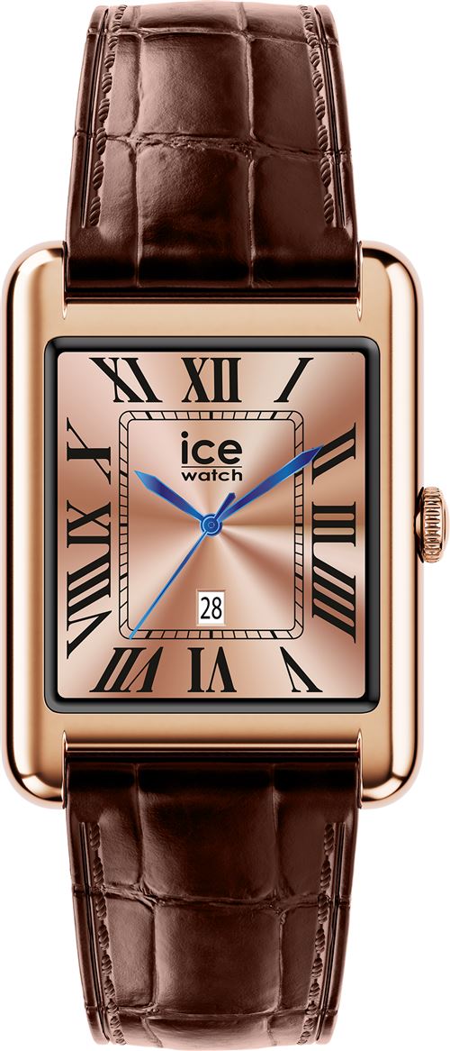 Montre connectée Ice-Watch Ice Smart TK 2.0 35 mm Bluetooth Or-rose avec bracelet cuir Croco Marron - Ice Watch