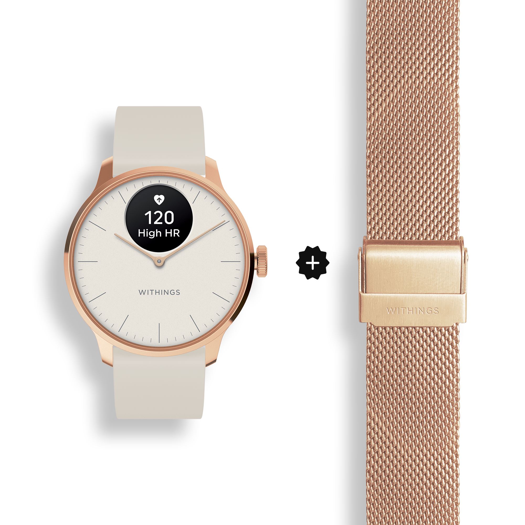 Rose Gold Withings Scanwatch Wristband Bracelet Montre