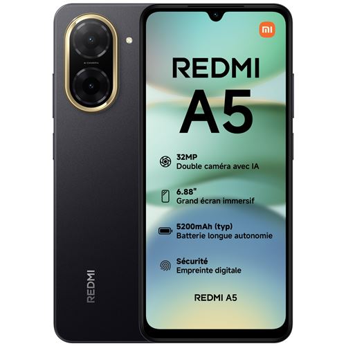 Smartphone Xiaomi Redmi A5 6,88 Double nano SIM 64 Go Noir