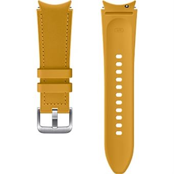 Bracelet hybride en cuir pour montre connectée Samsung Galaxy Watch4 Classic S/L Jaune moutarde