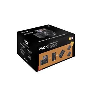 Pack Fnac Appareil photo Hybride Sony A6400 Noir + Objectif E PZ 16-50 mm f/3.5-5.6 OSS + Objectif E 55-210 mm f/4.5-6.3 OSS + chargeur externe + 2ème batterie