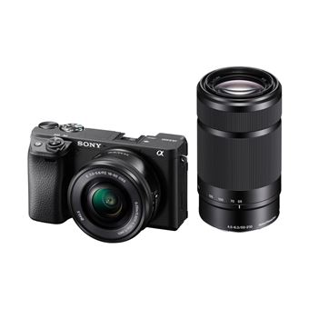 Pack Fnac Appareil photo Hybride Sony A6400 Noir + Objectif E PZ 16-50 mm f/3.5-5.6 OSS + Objectif E 55-210 mm f/4.5-6.3 OSS + chargeur externe + 2ème batterie