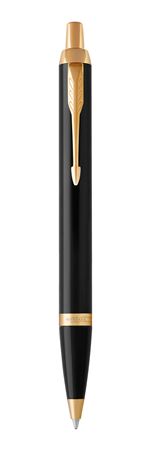 PARKER IM Stylo bille, Noir, recharge bleue pointe moyenne, Coffret cadeau