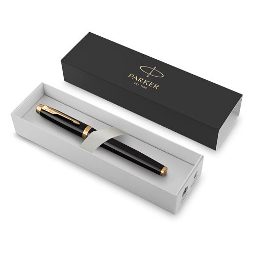 Stylo Bille Parker IM Vibrant Rings - Noir Satiné Avec Anneaux Bleu Océan