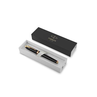 PARKER IM Stylo bille, Noir, recharge bleue pointe moyenne, Coffret cadeau