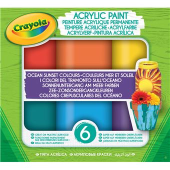 Kit créatif Crayola Acrylic Paint Couleurs Mer et Soleil