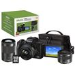 Pack Fnac Hybride Canon EOS M50 Mark II Noir + Objectif EF-M 15-45 mm f/3.5-6.3 IS STM + Objectif EF-M 55-200 mm f/4.5-6.3 IS STM Noir + Etui + Carte SD 16 Go