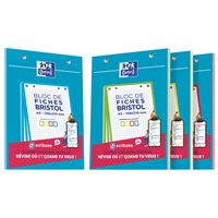 Fiche Bristol Oxford - Boîte De 100 Feuilles (200 Pages), Quadrillage 5x5mm, Blanc