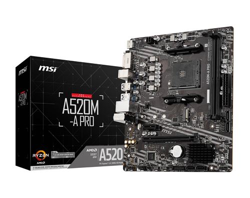 Carte mère MSI A520M-A PRO micro ATX Socket AM4 Chipset AMD A520