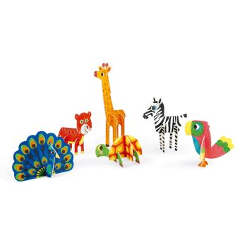 Kit créatif Janod Animaux 3D à colorier