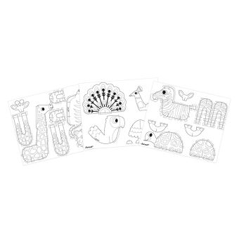 Kit créatif Janod Animaux 3D à colorier