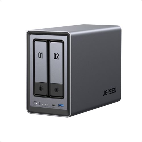 Serveur NAS Ugreen 2 baies DXP2800 64 To Gris anodisé