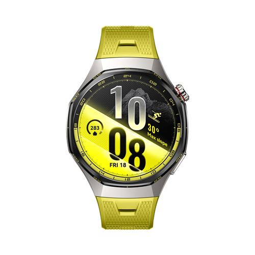 Montre Connectée Huawei Watch Gt 7 Pro 46 Mm Bluetooth Titane avec Bracelet En Fluoroélastomère Jaune