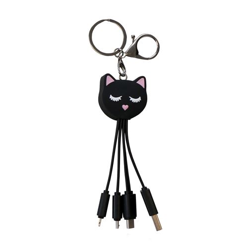 Câble de charge universel 3 en 1 Yello koko 15 cm Chat Noir