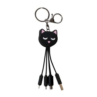 Câble de charge universel 3 en 1 Yello koko 15 cm Chat Noir