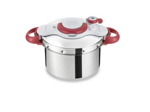 Cocotte faitout marmite Seb Autocuiseur ClipsoMinut'® Easy Cocotte minute® P4624817 Argent et Rouge
