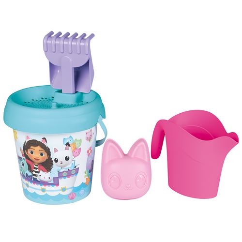 Smoby Multicolore Jeu De Plage Seau De Plage Avec Anse Gabby Et La Maison Magique 17 Cm