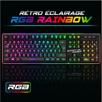 ULTIMATE 600 Pack clavier/souris RGB sans fil 2,4 Ghz rechargeable  :  Clavier 104 Touches semi-mecaniques / 12 Raccourcis multimedia  // SOURIS 4800 DPI / 8 Boutons dont 1 RapidFire / Acceleration 10 G, Vitesse 4000 fps, Frequence 250 Hz