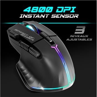 ULTIMATE 600 Pack clavier/souris RGB sans fil 2,4 Ghz rechargeable  :  Clavier 104 Touches semi-mecaniques / 12 Raccourcis multimedia  // SOURIS 4800 DPI / 8 Boutons dont 1 RapidFire / Acceleration 10 G, Vitesse 4000 fps, Frequence 250 Hz