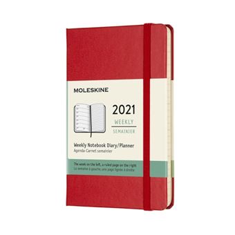 Agenda-carnet 2021 semainier Moleskine Rigide petit format Rouge