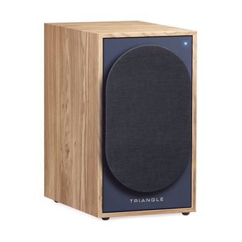 Enceinte connectée HiFi sans fil Bluetooth Borea BR03 BT Chêne Clair Bleu Vendue par paire