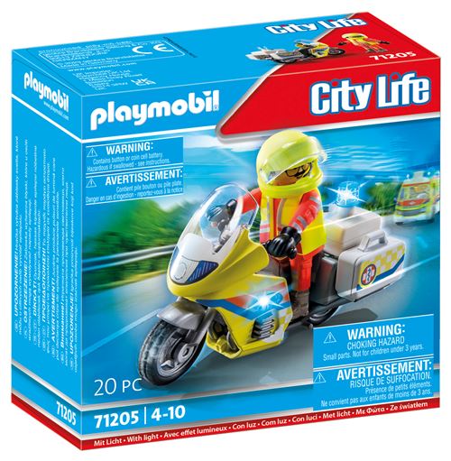 Playmobil City Life 71205 Urgentiste Avec Moto Et Effet Lumineux