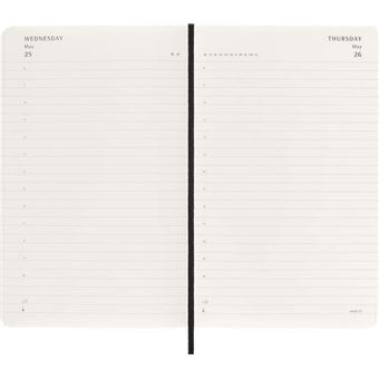 Agenda journalier Moleskine Grand format Couverture souple 2022 Noir