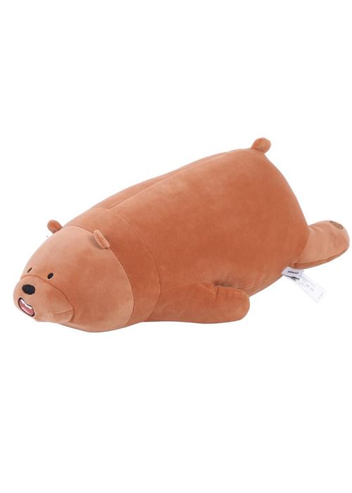 Grosse peluche couchée Miniso Grizzly We Bare Bears Marron