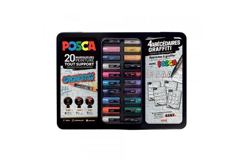 Mallette 20 Marqueurs Posca Abécédaire