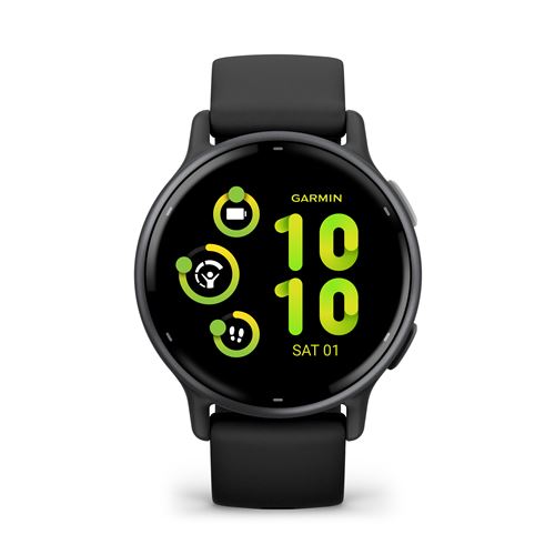 Garmin Vivoactive 5 45 Mm Noir Et Bracelet En Silicone Gris Ardoise