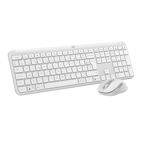 Ensemble clavier Azerty et souris sans fil Logitech MK950 Signature Slim Blanc cassé