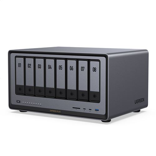 Serveur NAS Ugreen 8 baies DXP8800 Plus 208 To Gris anodisé