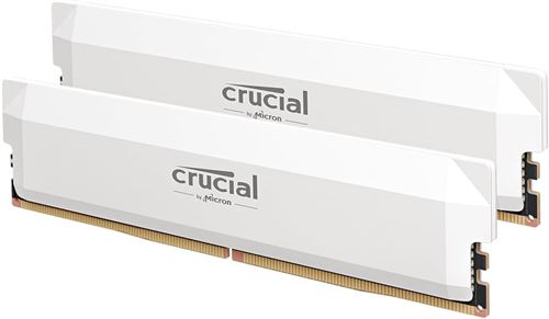Barrette mémoire RAM Crucial Pro 32 Go (Kit de 2 x 16 Go) DDR5 6000 Mhz CL36 blanc