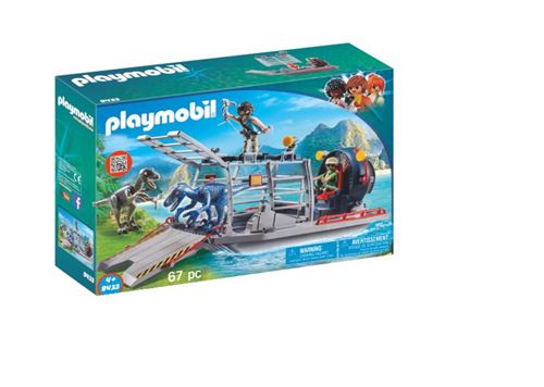Playmobil Dinos 9433 Bateau avec cage et deinonychus