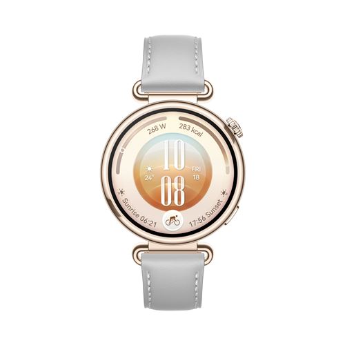 Montre connectée Huawei Watch GT 7 41 mm Bluetooth acier inoxydable doré avec bracelet en cuir composite